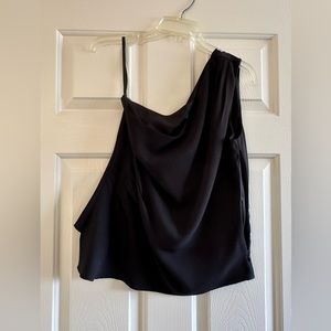 WHBM Black One-Shoulder Top